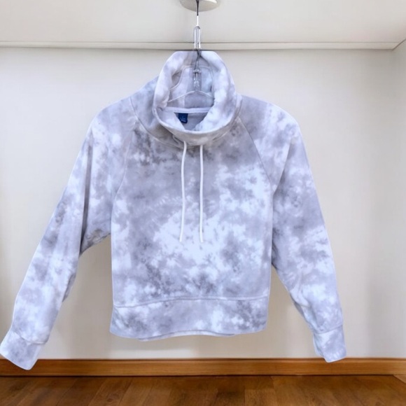 Tops - Gray Tie-Dye Hoodie Sweatshirt